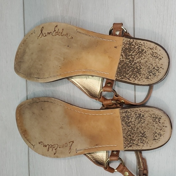 Sam Edelman Womens Greta Hoddle T strap Leather Flats Sandals shoes sz 7M - Picture 9 of 10